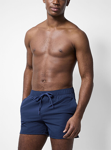 Everyday Sunday Navy/Midnight Blue Mixed foliage swim trunk for men