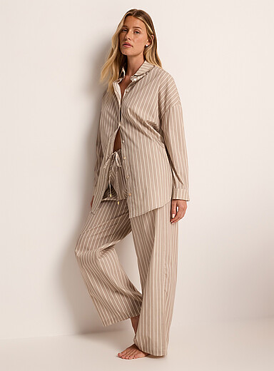 Striped sand poplin pyjama pant