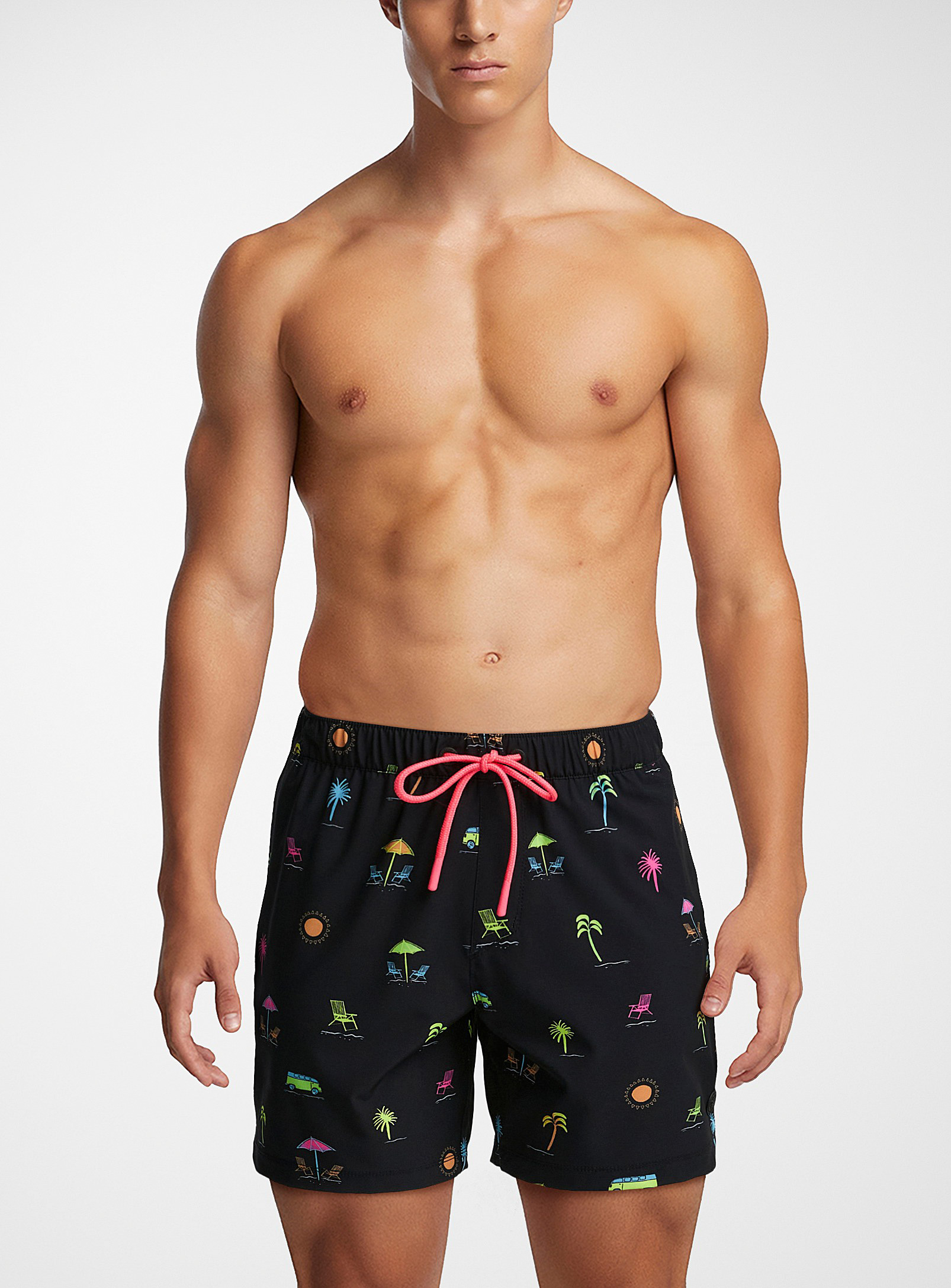 Everyday Sunday Summer Elements Swim Trunk In Patterned Black
