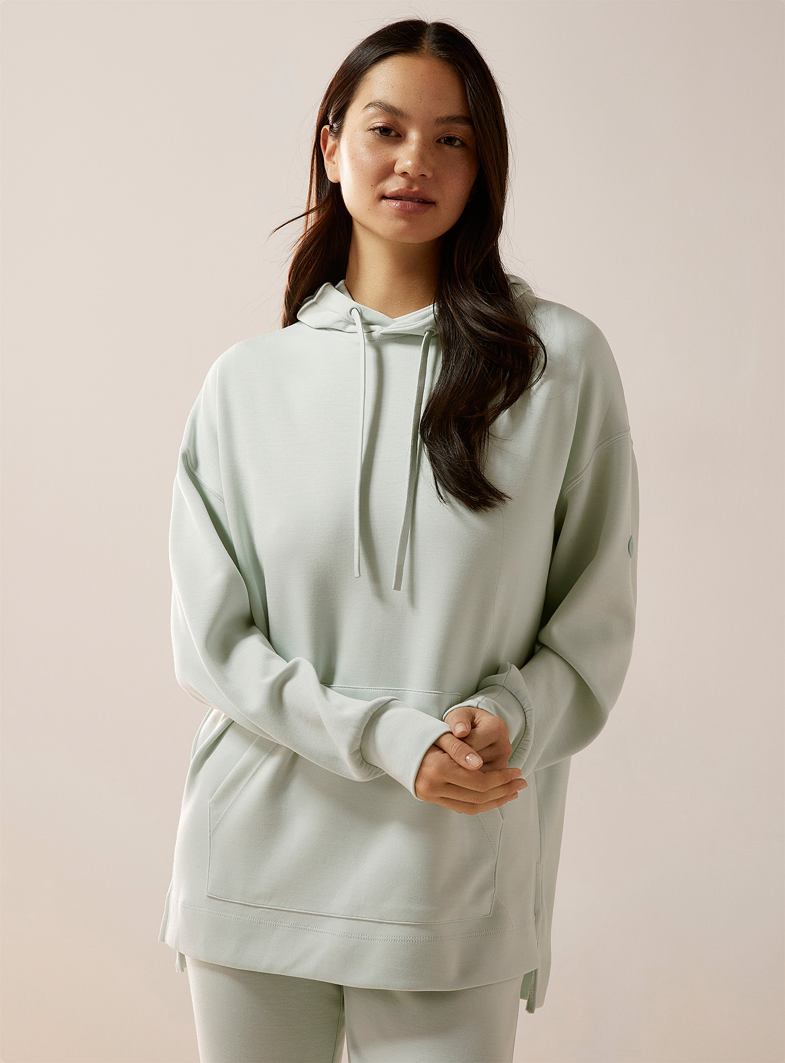 Everyday Sunday Soothing Mint Hooded Lounge Sweatshirt In Baby Blue