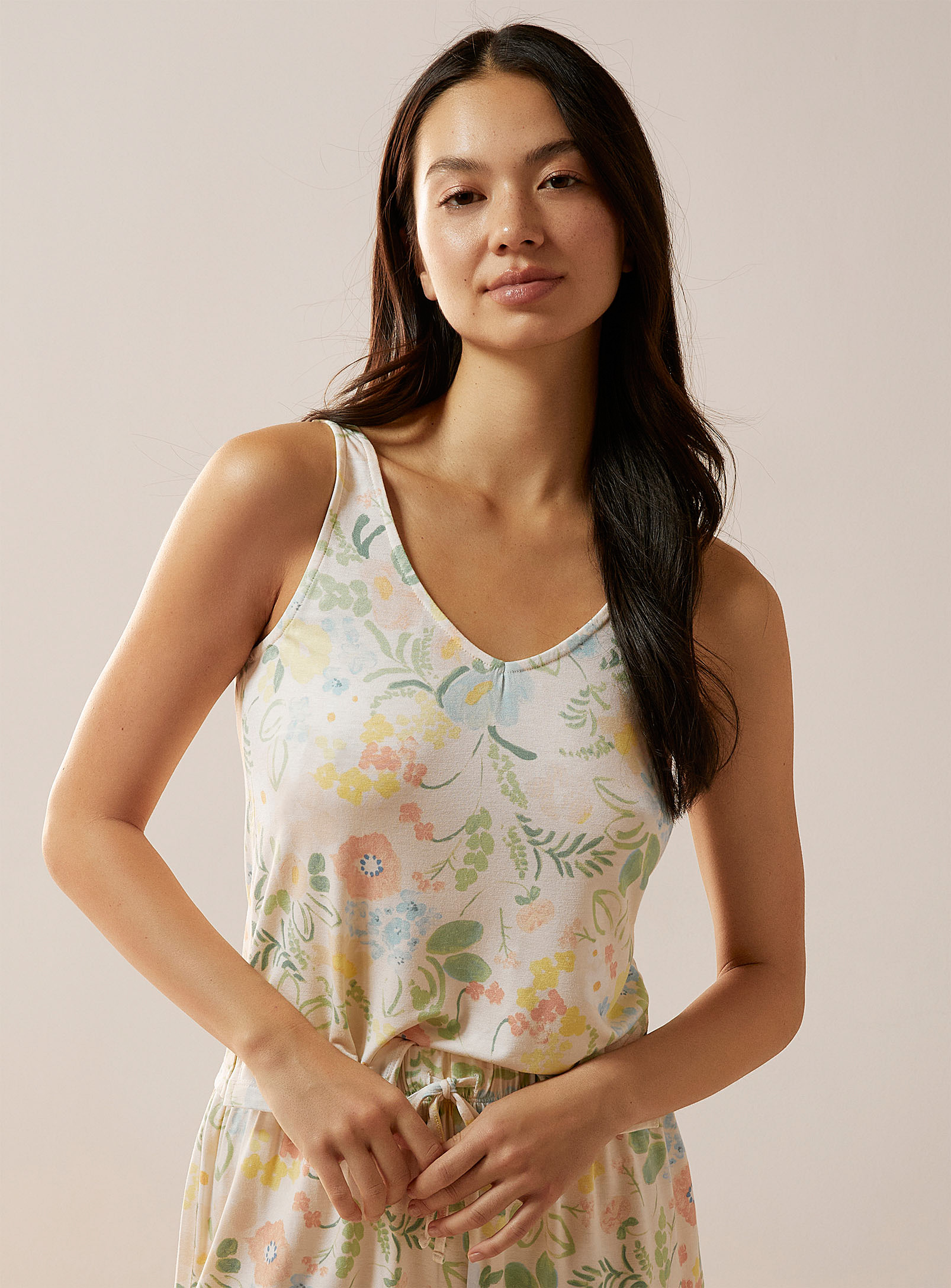 Everyday Sunday - Women's Pastel garden cropped lounge Cami Top