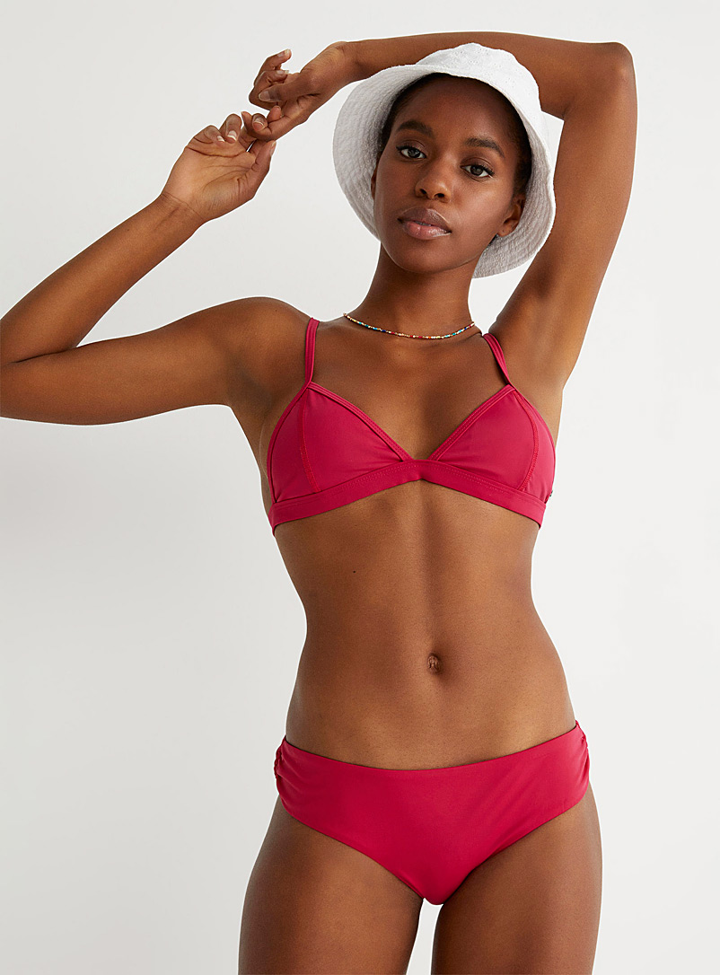 Quintsoul Cherry Red Gathered raspberry slim bikini bottom At Twik for women