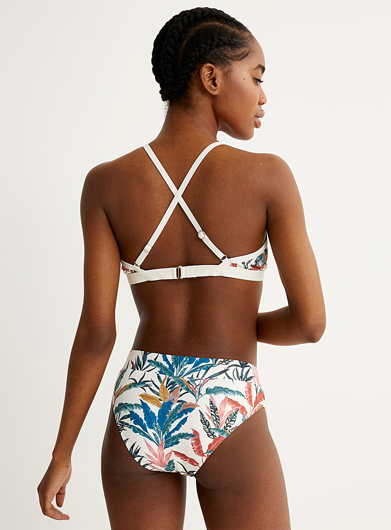 Quintsoul: Le bikini végétation colorée Ligne Twik Blanc à motifs pour femme