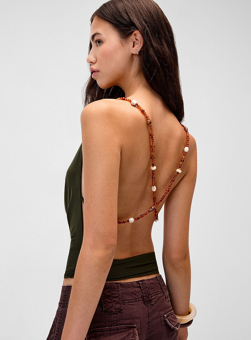 Beaded straps sheer cami | Twik | | Simons