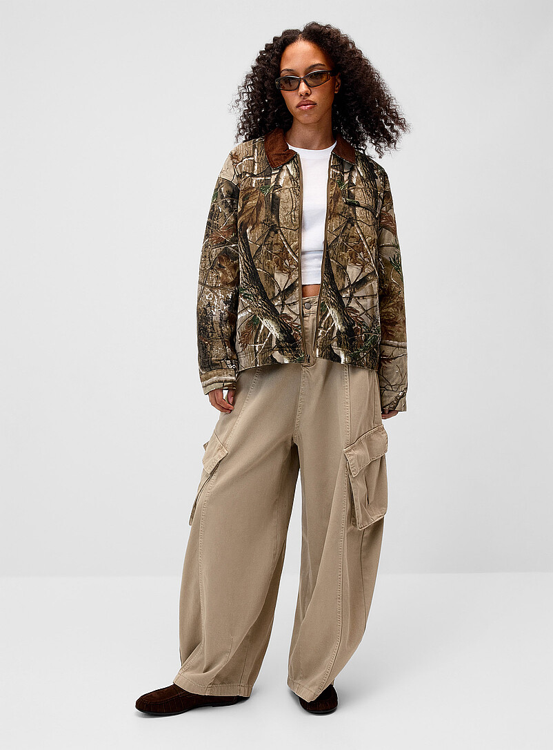 Corduroy Collar Camo Jacket