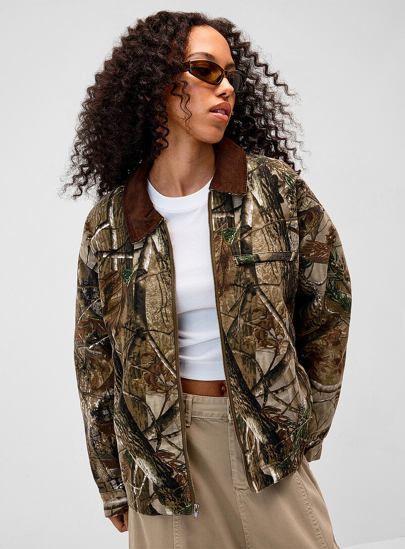 Corduroy collar camo jacket product image 2