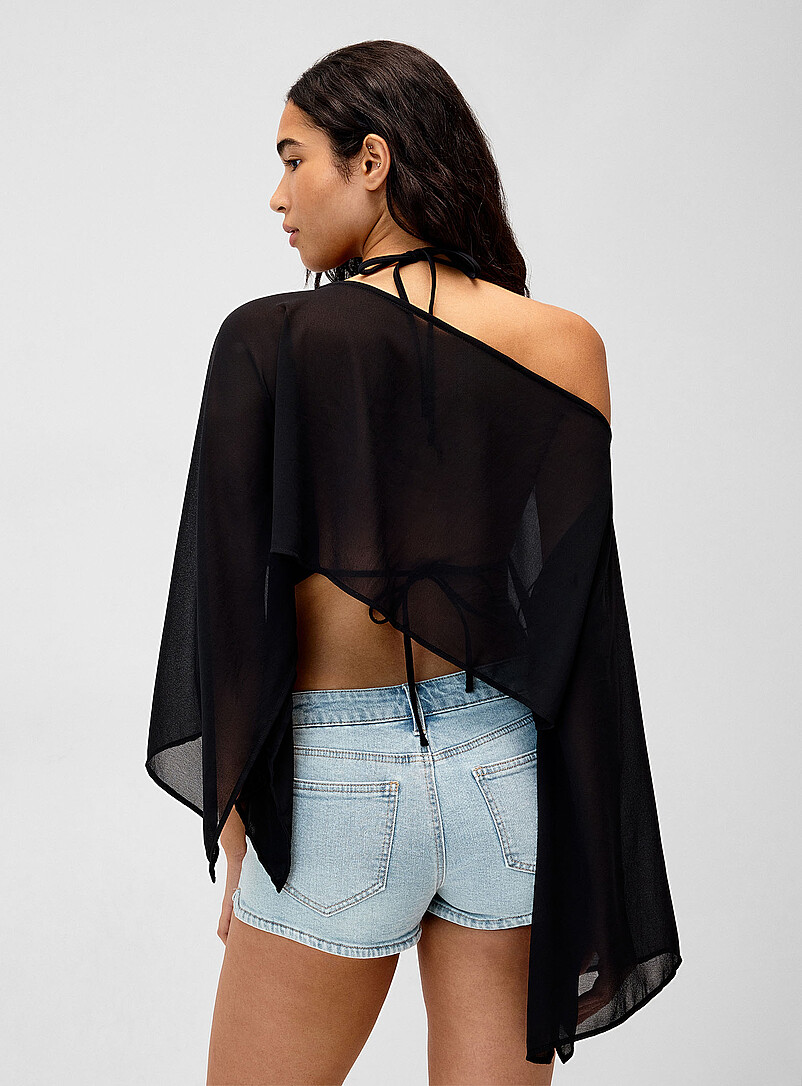 Cropped chiffon poncho product image 2