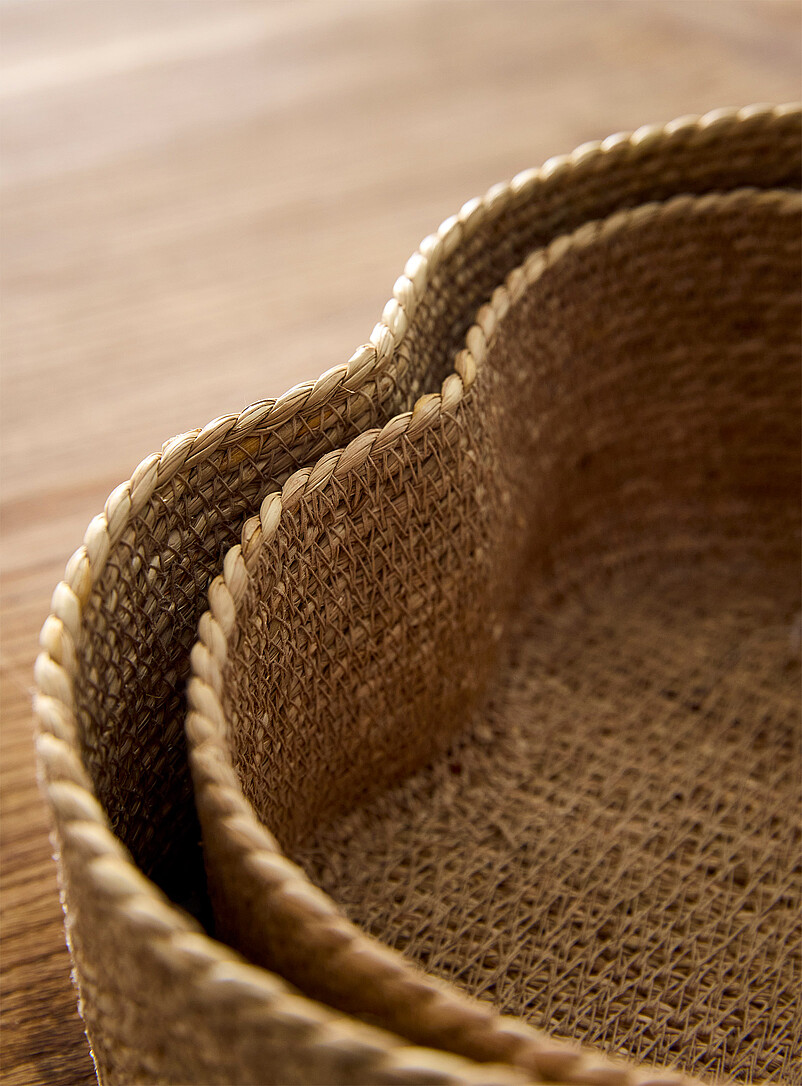 Simons Maison: Le panier c&oelig;ur jonc de mer Assorti