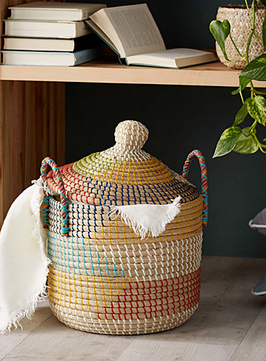 Colourful seagrass basket | Simons Maison | Baskets & Storage | Decor ...