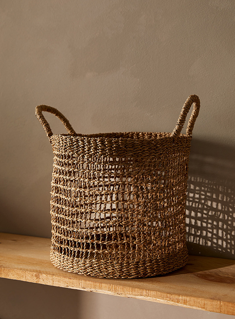 Simons Maison Fawn Seagrass openwork basket