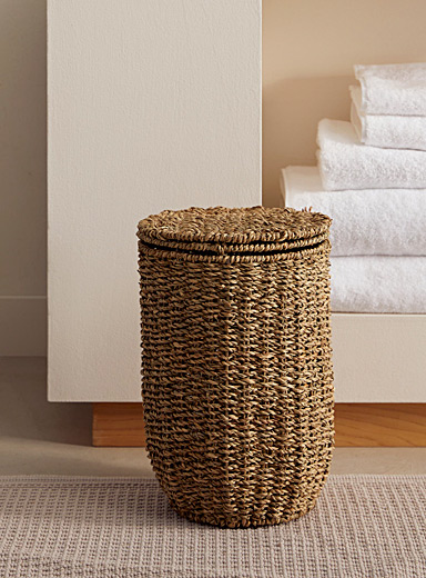 Water hyacinth wastebasket