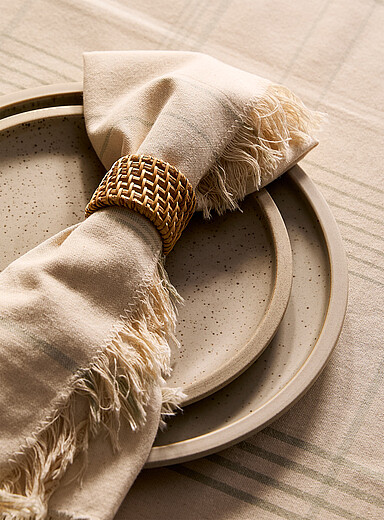 Rattan napkin rings Set of 4