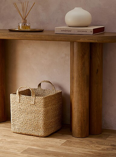 Jute large cubic basket
