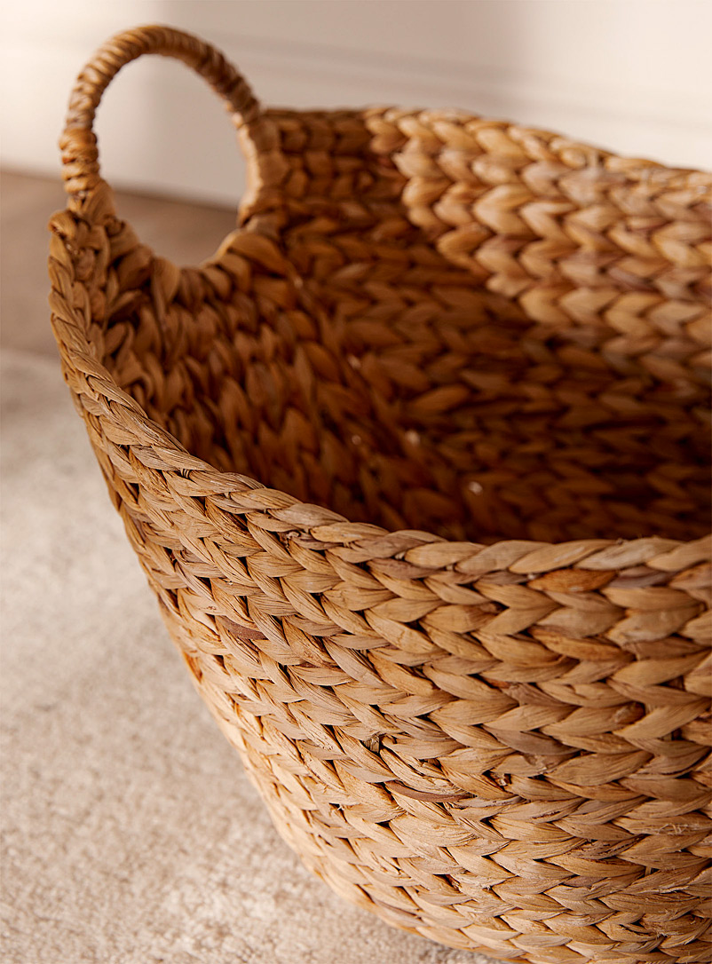 Large braided water hyacinth basket product image 3