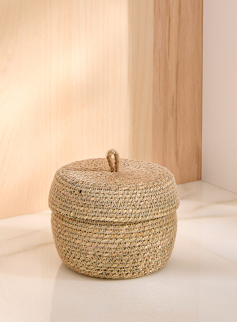 Seagrass round decorative jar product image (primary)