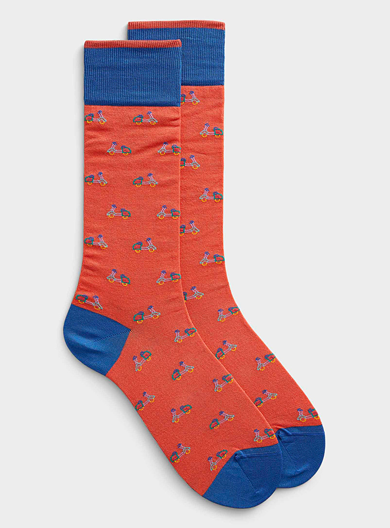 Bugatchi Coral Colourful scooter sock for men