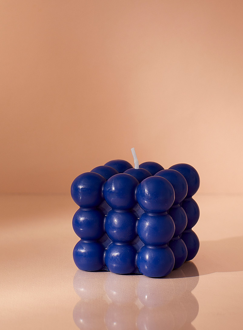 Simons Maison: La petite bougie bulles rétro Bleu royal