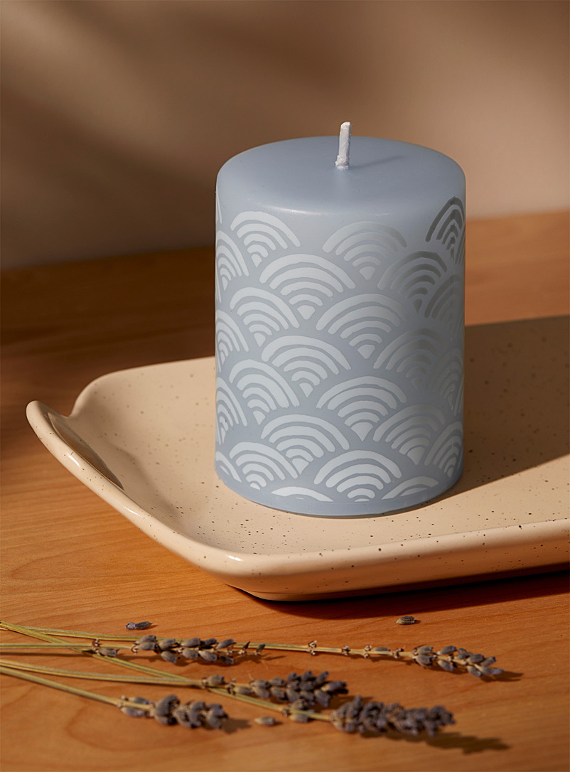 Simons Maison Patterned Blue Abstract waves candle