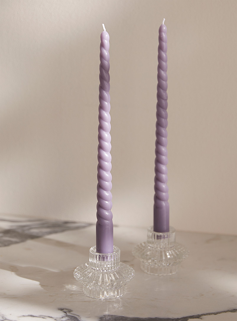 Simons Maison Lilacs Long twisted candles Set of 2