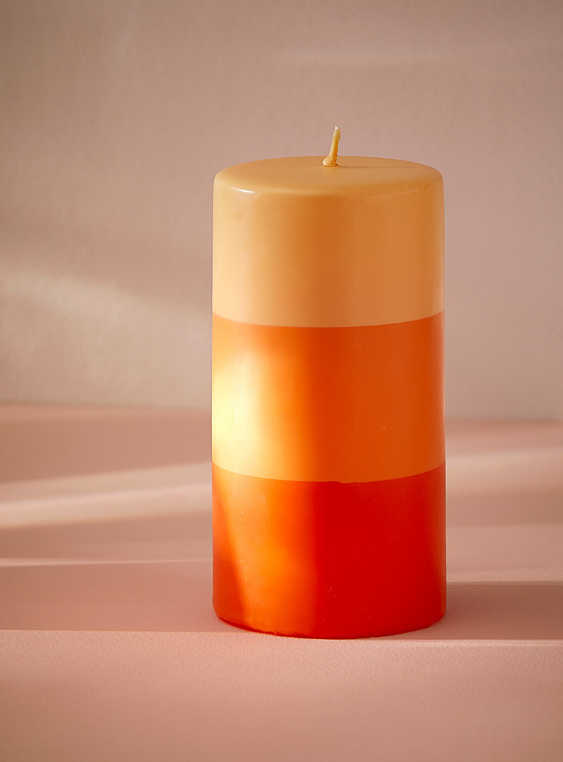 Simons Maison Medium Orange Sunny trio pillar candle
