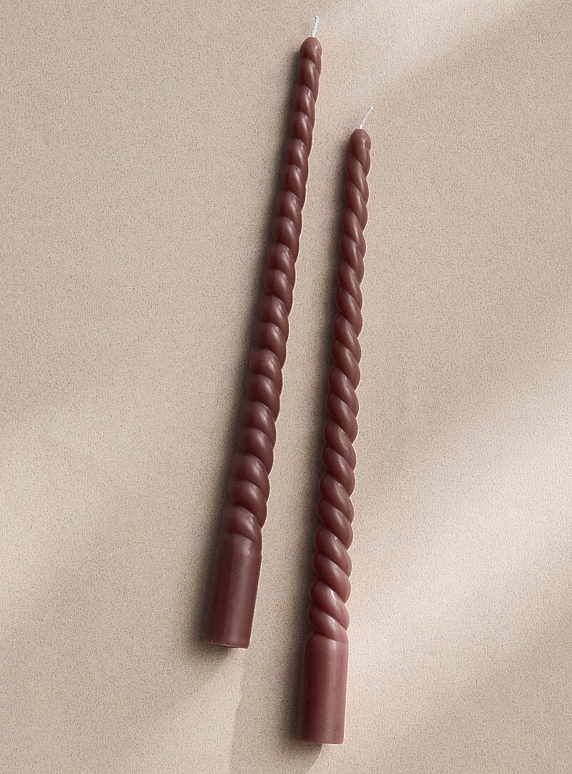 Long Twisted Candles Set Of 2