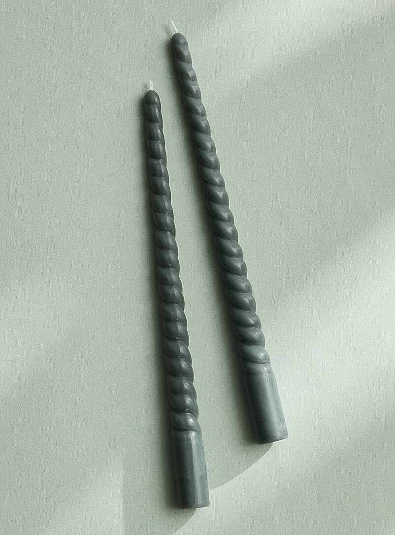 Long Twisted Candles Set Of 2
