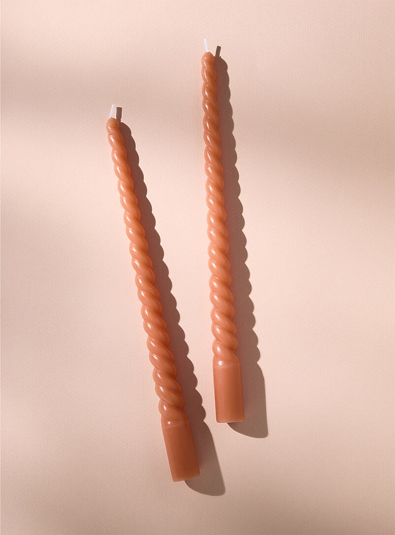 Long Twisted Candles Set Of 2