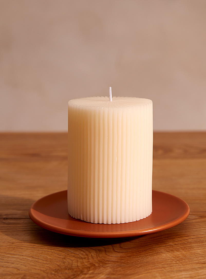 Fluted pillar candle product image (primary)