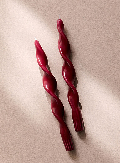 Les chandelles laqu&eacute;es torsad&eacute;es Ensemble de 2