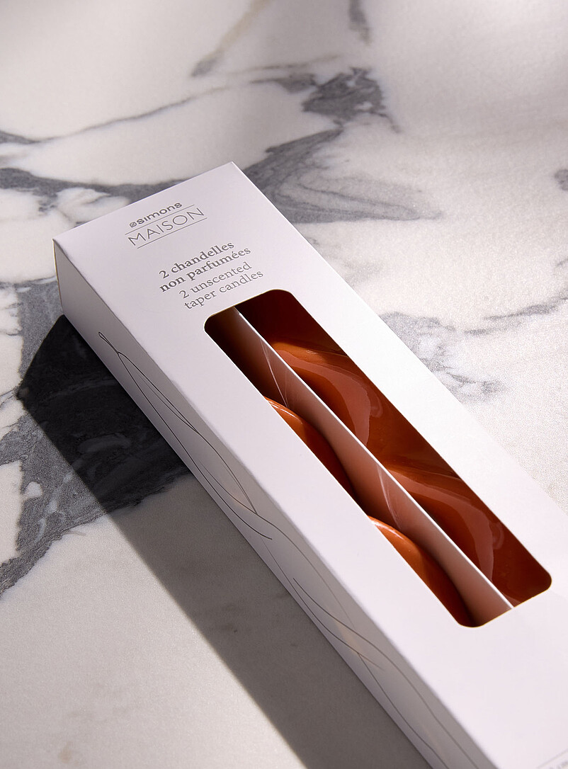 Lacquered twisted candles Set of 2 product image 2