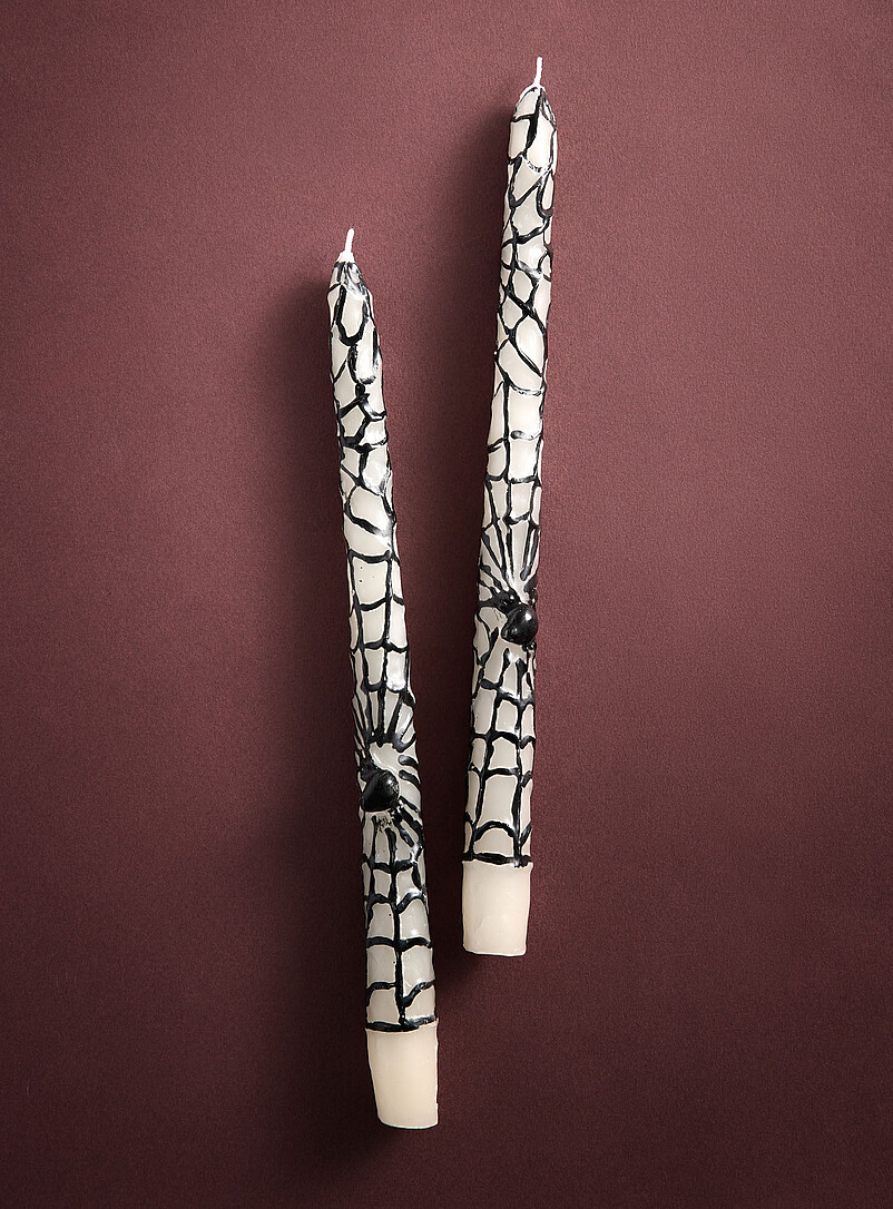 Spiderweb long candles Set of 2 Halloween Collection product image (primary)