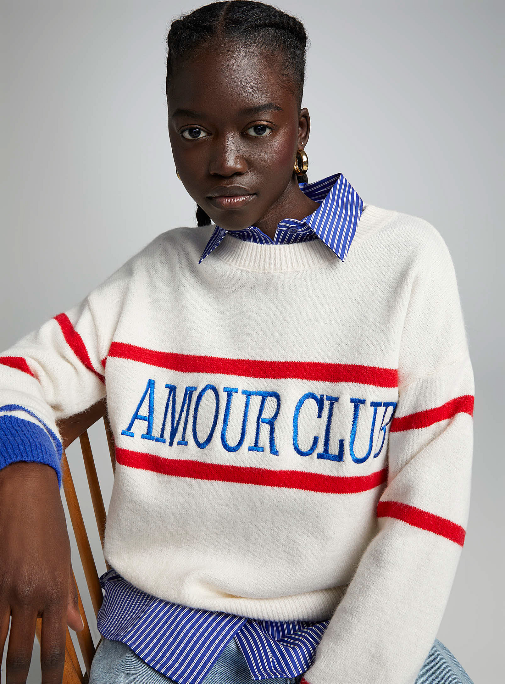 Twik Amour Club Sweater In Patterned White