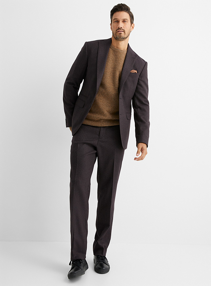 Le 31 Dark Crimson Plum tweed-like suit London fit - Semi-slim for men