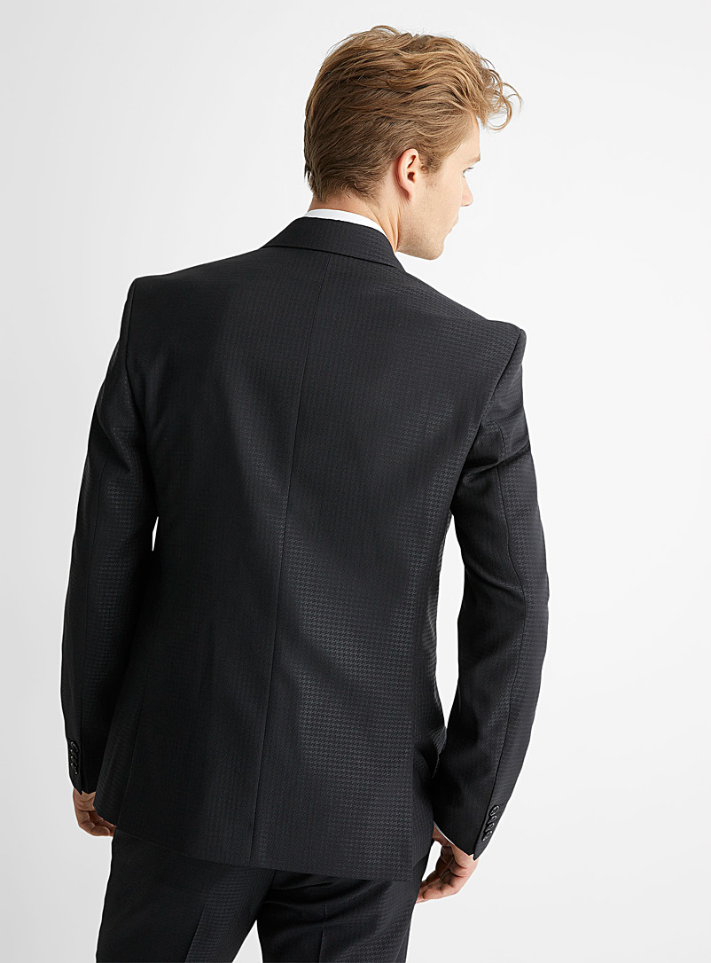 Le 31 Black Monochrome houndstooth jacket Stockholm fit - Slim for men