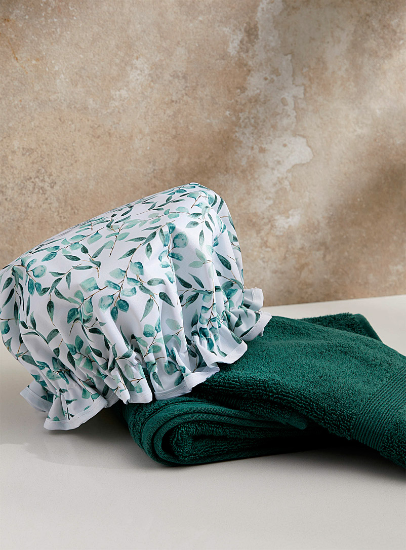 Simons Maison: Le bonnet de douche eucalyptus Vert à motifs