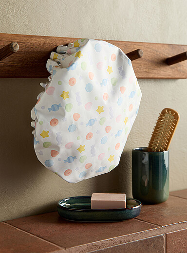 Simons Maison: Le bonnet de douche friandises &Eacute;cru &agrave; motifs