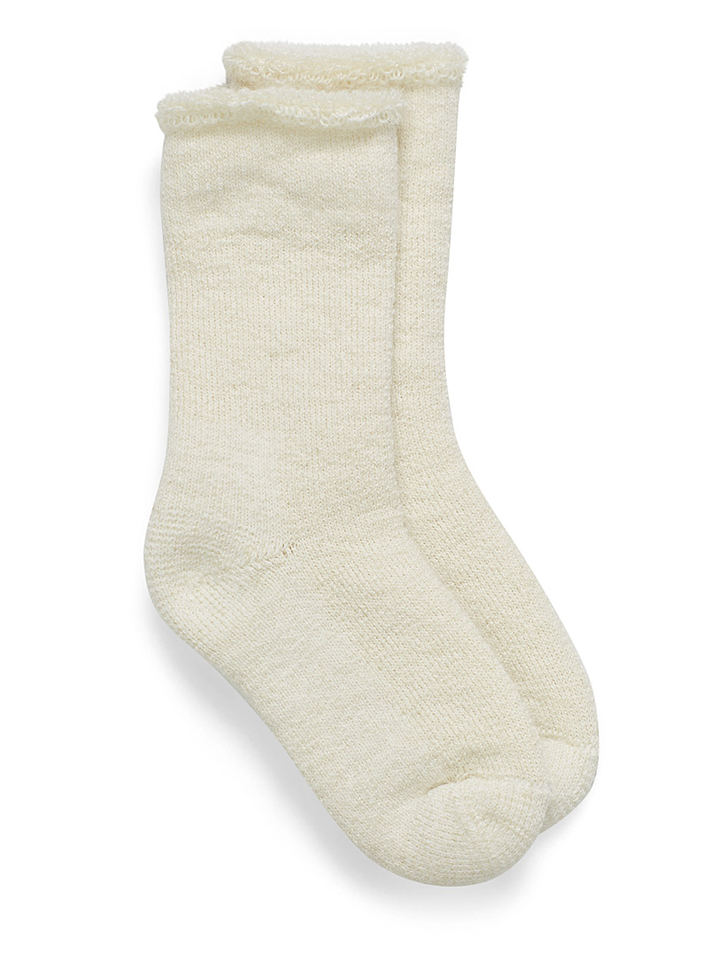 Chèvrerie le Grand Flodden Ivory White Mohair thermal socks for women