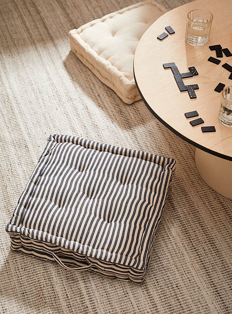 Simons Maison Patterned Ecru Striped floor cushion
