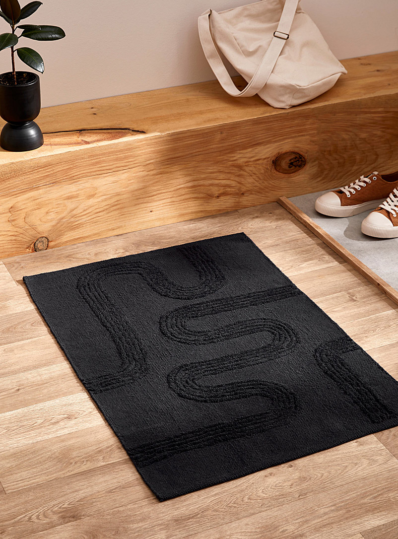 Simons Maison Black Tufted curves rug 60 x 90 cm