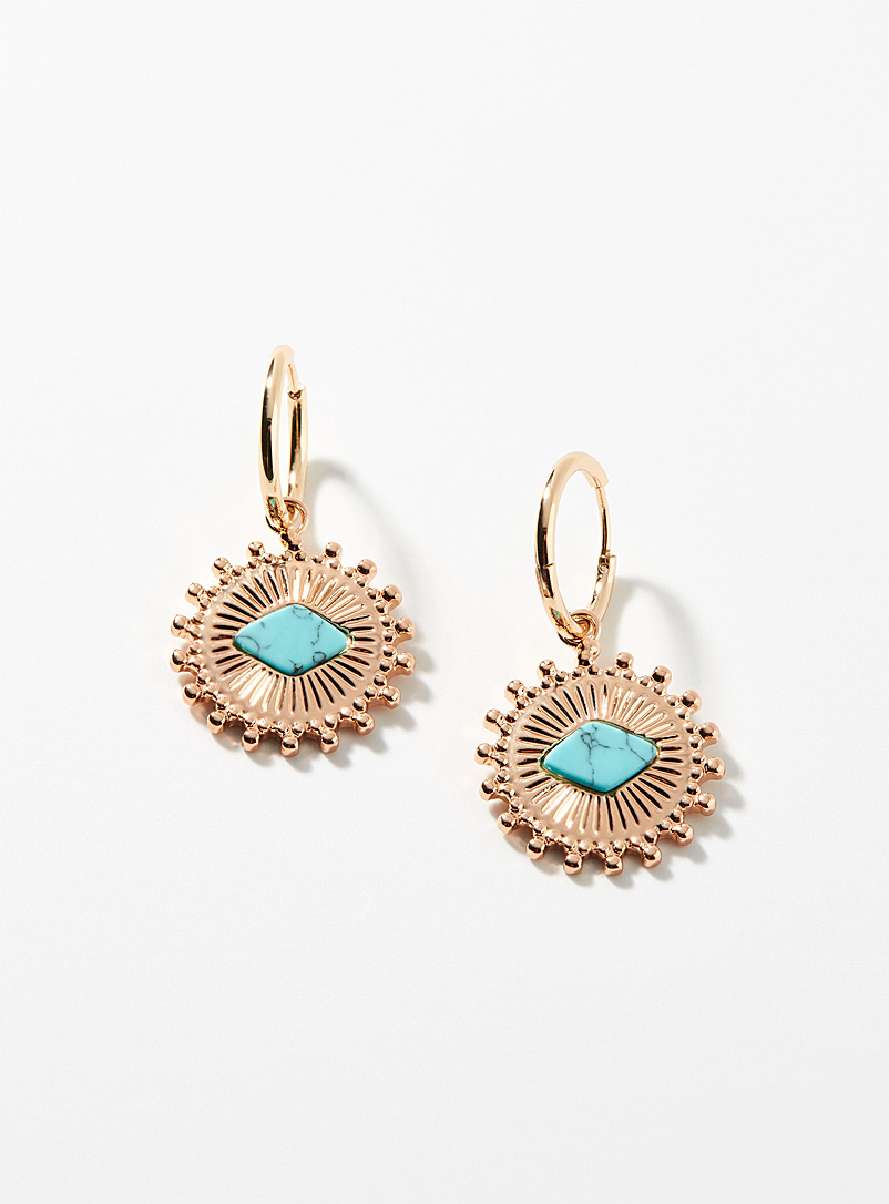Simons Assorted Turquoise sun earrings for women