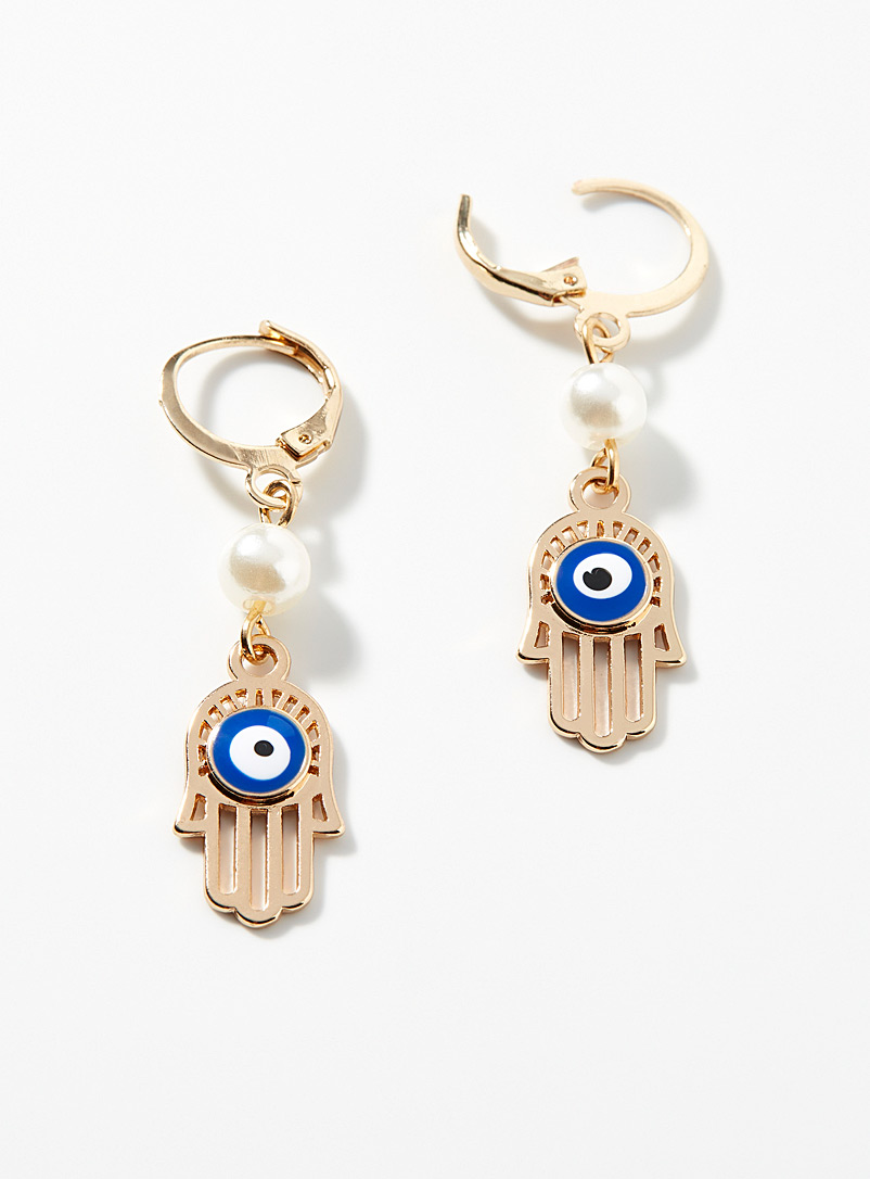 Simons Assorted Long hamsa earrings for women