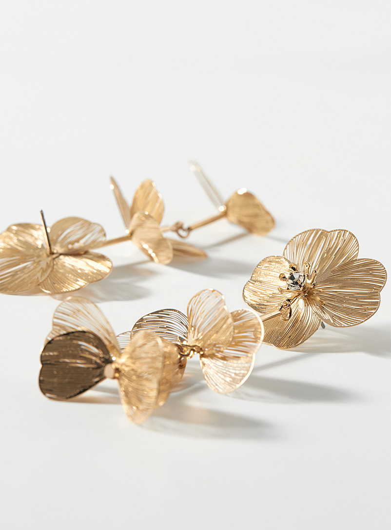 Simons: Les boucles d'oreilles fleurs pendantes Assorti pour femme