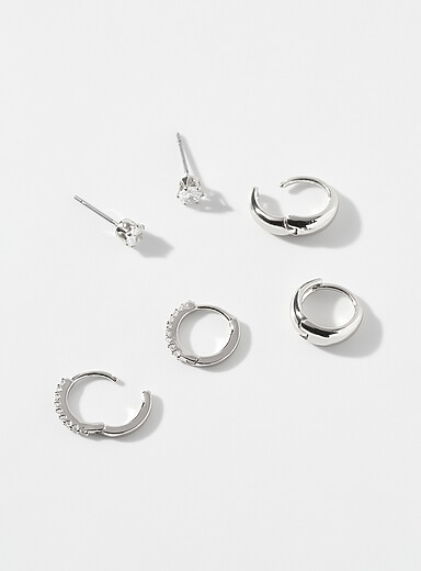 Les boucles d'oreilles zircons cubiques Ensemble de 3