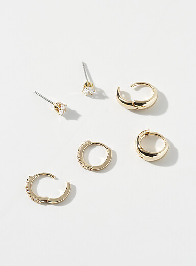 Cubic zirconia earrings Set of 3