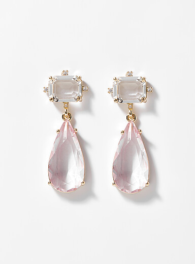 Les boucles d'oreilles pierres facett&eacute;es romantiques
