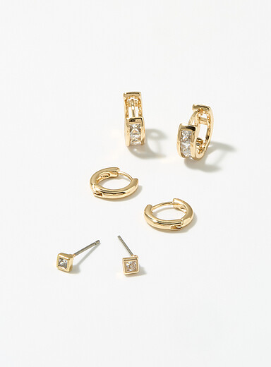 Les boucles d'oreilles pierres Ensemble de 3