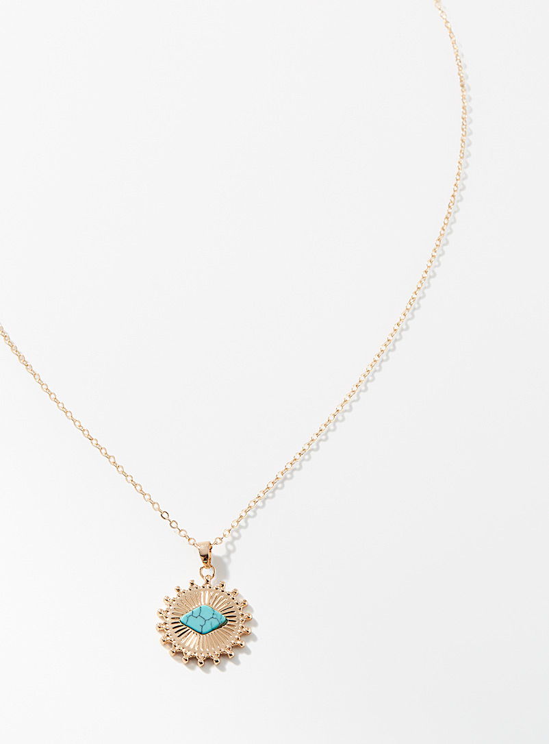 Simons Assorted Turquoise sun necklace for women