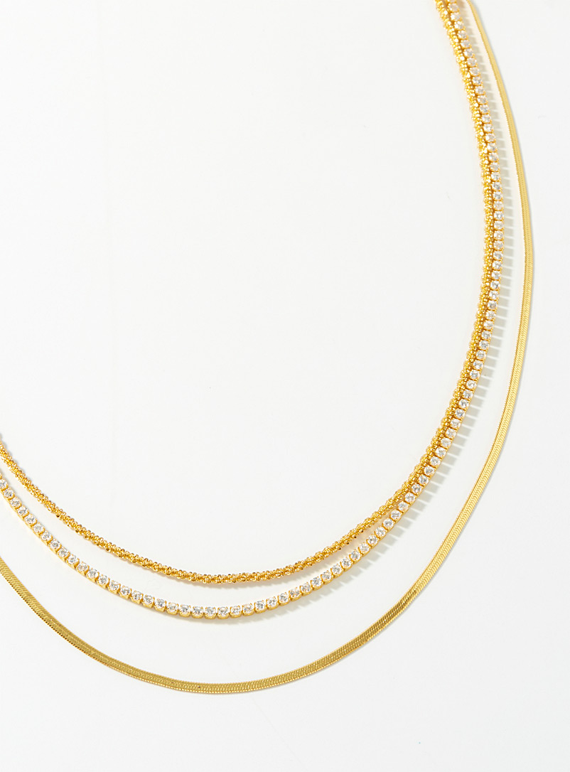 Simons Assorted Triple-row golden chain for women