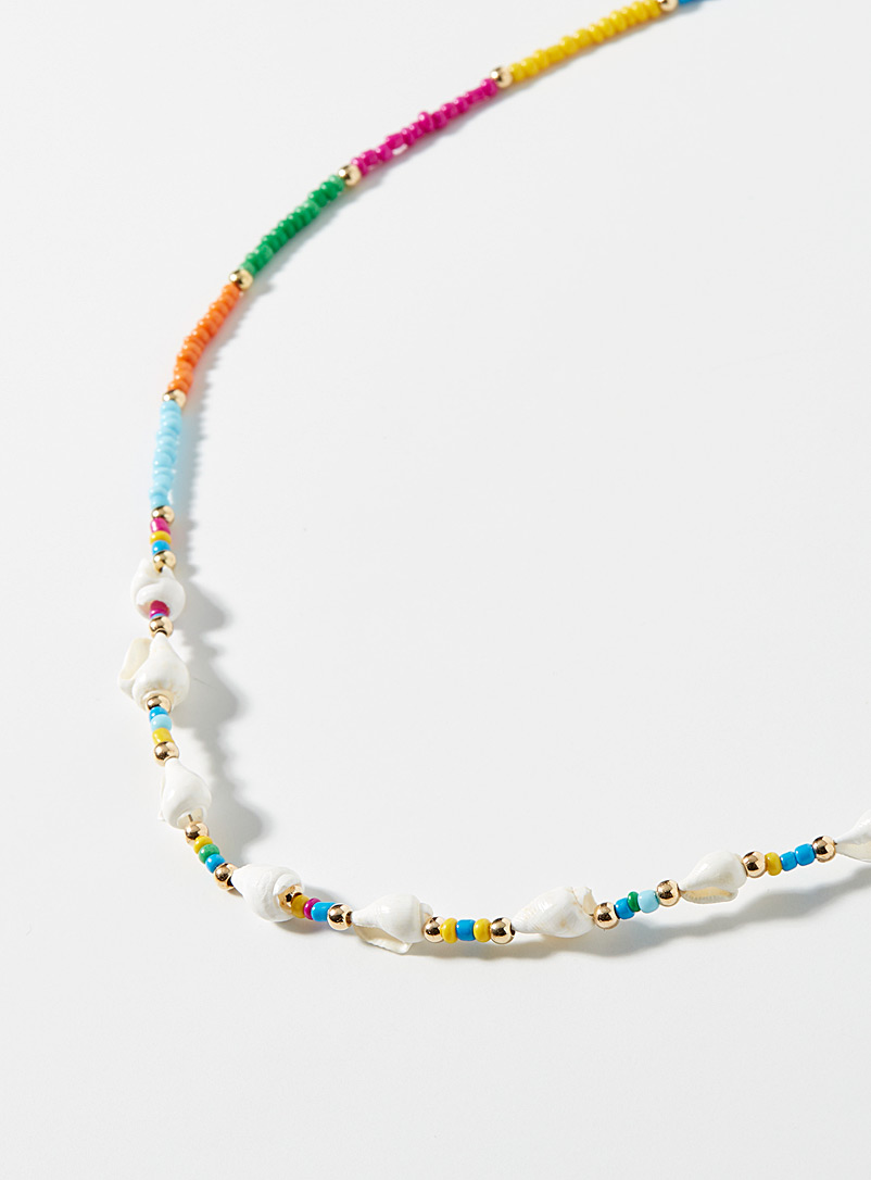 Simons: Le collier multicolore petits coquillages Assorti pour femme