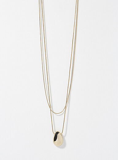 Metallic teardrop double chain